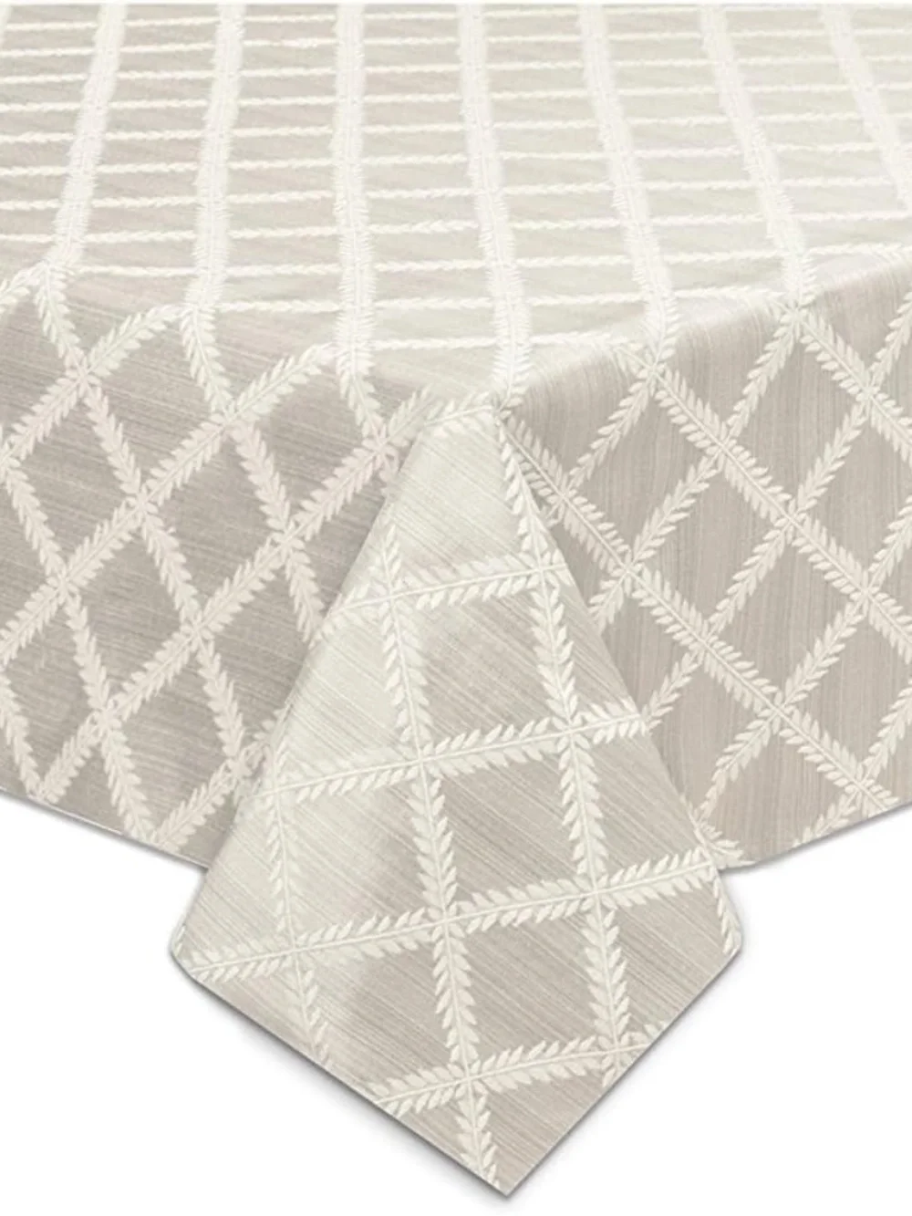 Lenox Laurel Leaf Tablecloth, Platinum - 70